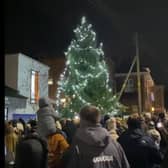 Whitehead's Christmas tree is switched on.  Photo: Helena McManus
