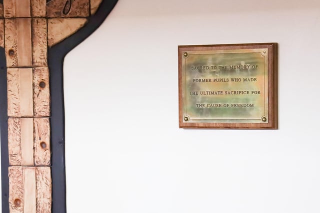 Cookstown High School's memorial plaque erected in memory of former pupils who paid the ultimate sacrifice.