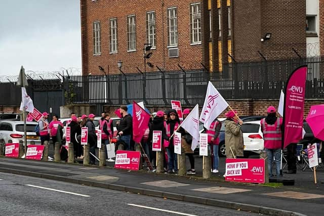 Staff at the 999 Call Handling centre in Portadown, which deals with emergency calls from across Northern Ireland and the United Kingdom are on strike today over pay. This centre dealt with calls during the Grenfell fire and Manchester bombings.