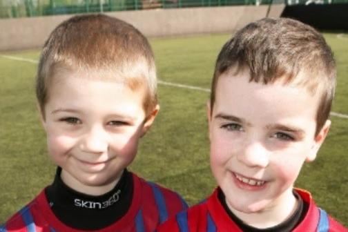 Adam Hewitt and Daniel Clarke enjoyed the sunshine and fun at the IFA Easter Soccer School at the Valley Leisure Centre in 2013.