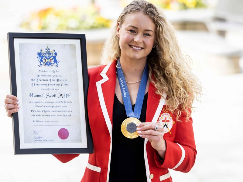 Hannah Scott MBE who received the Freedom of the Borough at a special civic ceremony at Coleraine Town Hall.