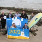 Representatives of Causeway Coast and Glens Borough Council, including former Mayor Cllr Ivor Wallace, pictured with Dr Ian Humphreys, CEO of Keep Northern Ireland  Beautiful. Back: Richard Gillen;  Sammy Graham; former Mayor of Causeway Coast and Glens Borough Council, Cllr Ivor Wallace;  John Morton; Beni McAllister;  Mark Strong    Front: Lisa Russell; Dr Ian Humphreys