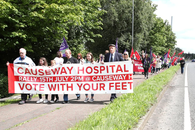 There was a good turnout of supporters for the Causeway Hospital march and rally on Saturday.