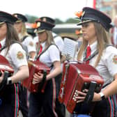 Mullabrack Accordion Band stepping out at Scarva on July 13, 2022. Picture: Tony Hendron