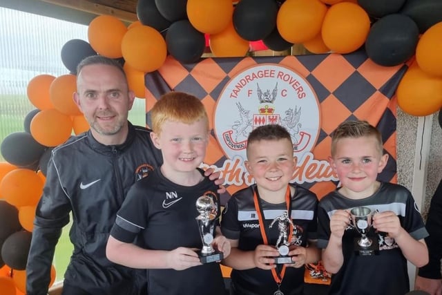 Lots of trophies awarded to the Under 8 squad at Tandragee Rovers Football Club pictured at a special awards night at their clubhouse in Tandragee, Co Armagh on May 24.