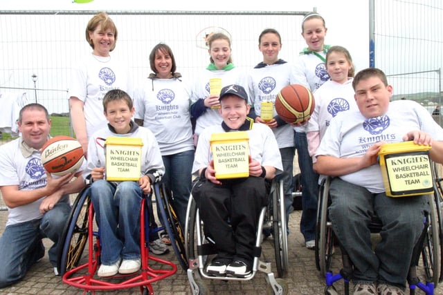 Knights Wheelchair Basketball Team pictured at the Lammas Fair in 2007.