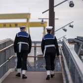 HMS Hibernia celebrated the centenary of the Royal Naval Reserve’s commitment to Northern Ireland at a ceremonial event on board HMS Caroline at Belfast Harbour. Pic credit: AS1 James Braithwaite RAF