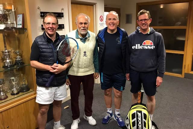 Men’s Evergreen Division 4 squad of Trevor McCallum, Pat Derrick, Mark Mitchell and Rupert Cramsie pictured after their draw against CIYMS C.