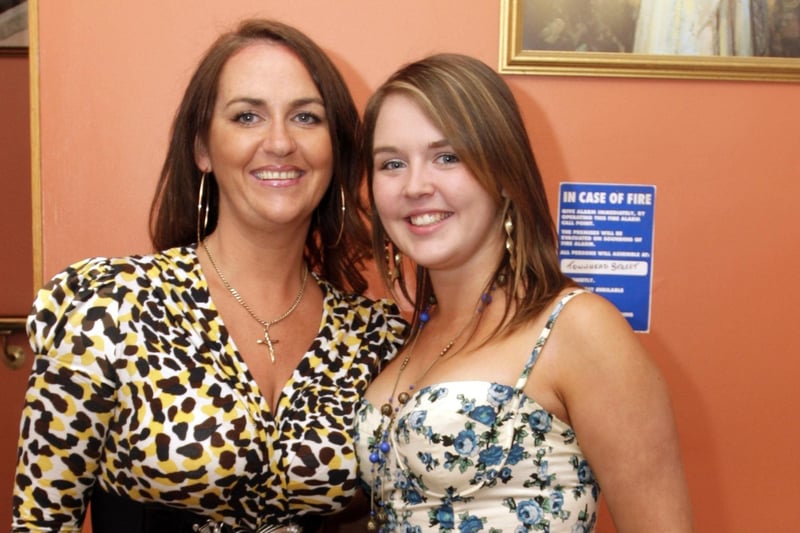 Ballymoney Karate Club member, Yasmin Geddis (right), pictured along with her mum Louise, who were looking after the 'door money' at a Disco held by the club in 2009 at Ballymoney RBL