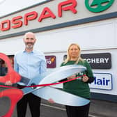 Store Manager Conor Finnegan (centre) is pictured with Food To Go Manager Kyle McLoughlin (left) and Community Rep Beata Smyth at the official reopening of EUROSPAR Lurgan on the Gilpinstown Road.