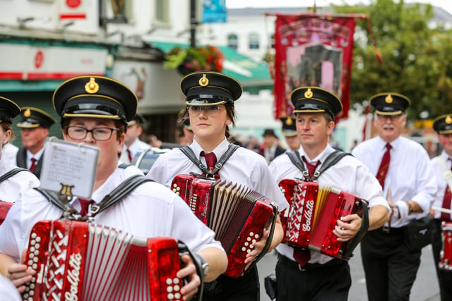 Crimson Star Accordion Band from Desertmartin taking part in the parade.