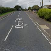 There will be a lane closure at Drum Road, Cookstown, to allow cutting of trees damaged in recent storm | Google