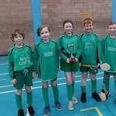 St MacNissi's Primary School team, winners of the 2023 Larne Schools Hurling Cup.