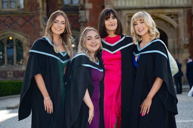 Aoife Conway, Sophie Young, Sarah McMahon and Charlotte Bisp who graduated from the School of Electronics, Electrical Engineering and Computer Science.