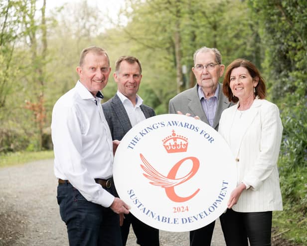David Henry, Ian Henry, Jim Henry, and Julie McKeown of Henry Brothers celebrate success in The King’s Awards for Enterprise. Picture: Henry Brothers