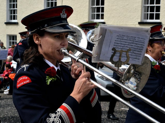 Tassagh Silver Band which accompanied the lodges from the Primatial Chapter No. 4 at the RBP Last Saturday parade in Loughgall. TH30.