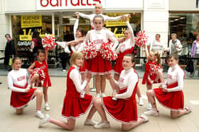 Jumping for joy in the Fairhill Shopping Centre in 2009 were the cheerleaders of Newtownabbey All Stars, who put on a display as part of the centre's Summer Fun series. BT32 - 821H