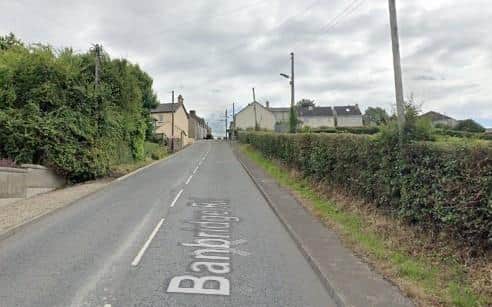 General view of the Banbridge Road, Rathfriland, which has now reopened after a traffic collision. Photo by Google