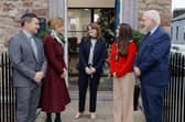 L-R: Paul Tamati (ABC Council), Charlene Stoops (Deputy Chief Executive ABC Council), Finance Minister Dr Caoimhe Archibald, Lord Mayor of Armagh, Banbridge and Craigavon, Cllr Sarah Duffy and Adrian Farrell (Chair of BPA)