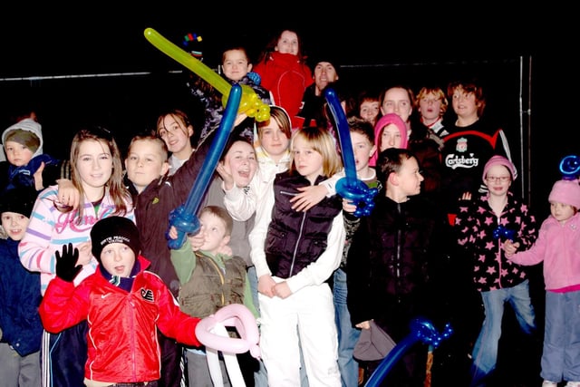 Happy children at Santa's visit to switch on the Christmas lights in Portstewart in 2008