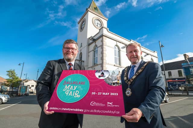 Ald Stephen Ross with the Chief Executive of the Ulster-Scots Agency, Ian Crozier, at the launch of this year's May Fair.