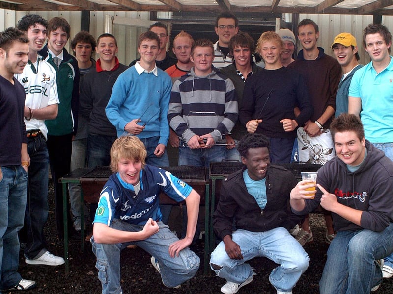 In good cheers at the home of Ballymena rugby, Eaton Park, in 2007 were the team members of the Ballymena Academy rugby squad. BTFR27-825h