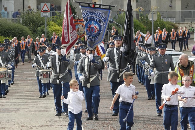 Some of those who took part in the Coleraine Battle of the Somme parade. Credit McAuley Multimedia