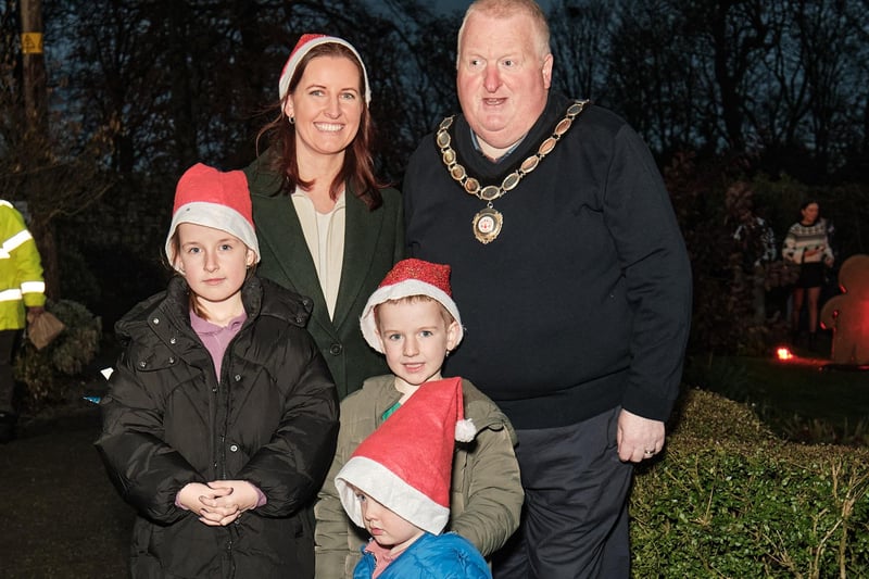 Deputy Chair of MId Ulster Council Cllr Wesley Brown pictured with some of those who enjoyed the Maghera switch-on.