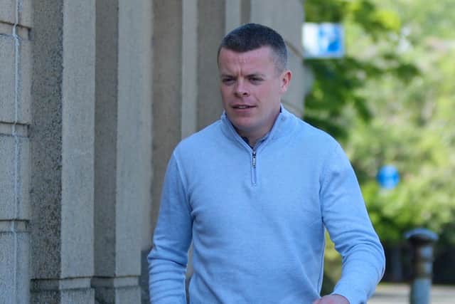 Armagh GAA star Aidan Nugent pictured arriving at a previous court hearing. Picture: Pacemaker