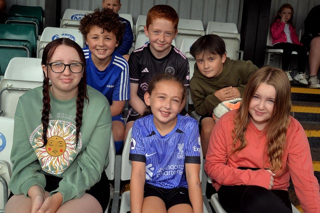 The Graham children who enjoyed the charity fun day and charity football match on Sunday at Knockcramer Park in aid of mental helth charity, Just A Chat. LM32-205.