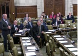 Jim Allister addressing MPs at a Westminster Hall debate on the Windsor Framework.