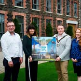 Sammy Hyndman (Culture and Events Manager), Ursula Fay (Director of Community Planning), Mayor of Antrim and Newtownabbey, Cllr Mark Cooper and Marie-Clare McGeachy (Tourism Officer). (Pic: Antrim and Newtownabbey Borough Council).