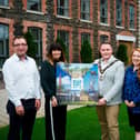 Sammy Hyndman (Culture and Events Manager), Ursula Fay (Director of Community Planning), Mayor of Antrim and Newtownabbey, Cllr Mark Cooper and Marie-Clare McGeachy (Tourism Officer). (Pic: Antrim and Newtownabbey Borough Council).