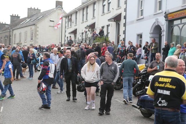 Armoy village centre was packed for the display of classic bikes organised by the Coleraine Motorcycle Club and the Japanese Vintage Club as part of Armoy Road Race week.