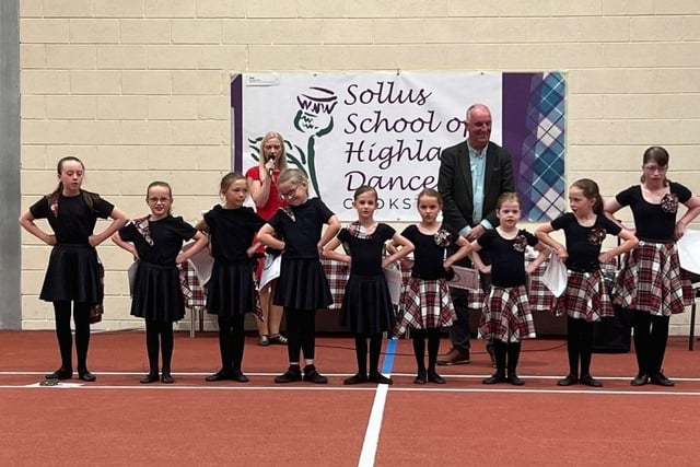 Some of the young Highland dancers who were presented with their awards by Councillor Trevor Wilson, Ulster Scots representative. Credit: Jillian Lennox