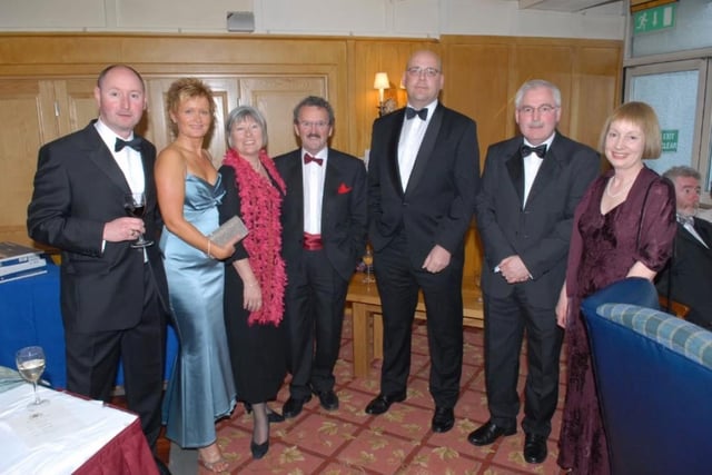 Laurence McAuley, Karen Montgomery, Gill and Tom Davis, John Ball and Henry and Anne Mitchell pictured in the Ballygally Castle Hotel for the 2007 Mayor's Ball.