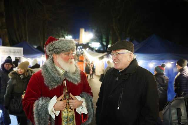 Pictured catching up at the RHCM are (l-r) Santa and Alderman Allan Ewart MBE, Chairman of the council’s Development Committee.