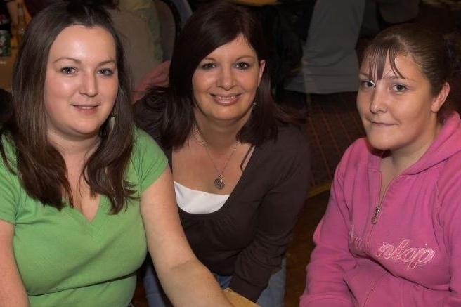 Laura Green, Michelle Calford and Gemma Hadfield enjoy a quiz night in the Nortel Social Club in 2006.