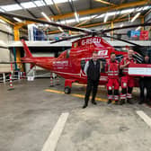 Thomas McPeake made a donation to the charity Air Ambulance NI after conducting a fundraising effort at Banagher Glen, Dungiven. (Pic: Contributed).