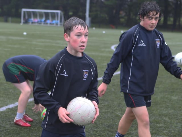 Pupils from Coleraine Grammar and Loreto College who participated in “Different Ball Same Goal” sessions in Coleraine during October.