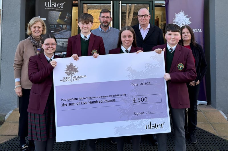 The MNDANI will receive £500 thanks to the hard work of students from St Ronan’s College, Lurgan, Co Armagh at this year’s School Charity Challenge organised by The John Wilson Memorial Trust.