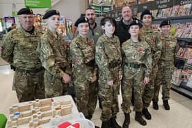 Army Cadet Force members at Asda for a bag pack. Photo submitted by Matthew Mulroy
