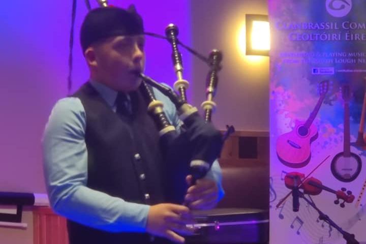 A young piper entertains the crowds at Culture Night in St Peter's GAC in Lurgan, part of the two week long County Armagh hosted this year by Lurgan.