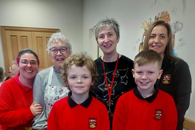 Enjoying the Meet and Munch Club Bushmills Christmas dinner held in the Hamill hall Bushmills on Monday. Pupils from Bushmills Primary school also attended.