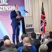 TUV deputy leader Ron McDowell speaking at the party's conference in Kells earlier this year.