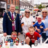 Families gathered to celebrate May Fair Day on Ballyclare Main Street.