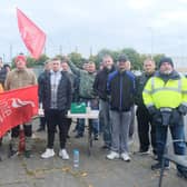 NIHE workers at the Craigavon picket line. Staff are out on their 9th week of strike action in the Craigavon, Coleraine and North and West Belfast areas.