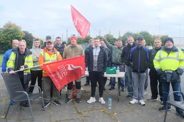 NIHE workers at the Craigavon picket line. Staff are out on their 9th week of strike action in the Craigavon, Coleraine and North and West Belfast areas.