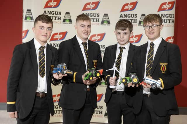 Pictured taking part in the 2023 ABP Angus Youth Challenge Exhibition for a place in the final of the competition is the team from Magherafelt High School: Ryan Lynd, Rhys Bigger, Adam Stewart and Adam Caskey.