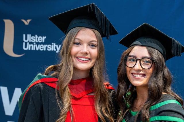 All smiles on graduation day at Coleraine on Friday morning.